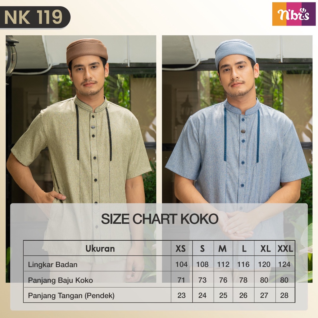 Nibras Koko NK 119 Bahan Toyobo baju muslim atasan pakaian pria katun by NBRS bisa COD