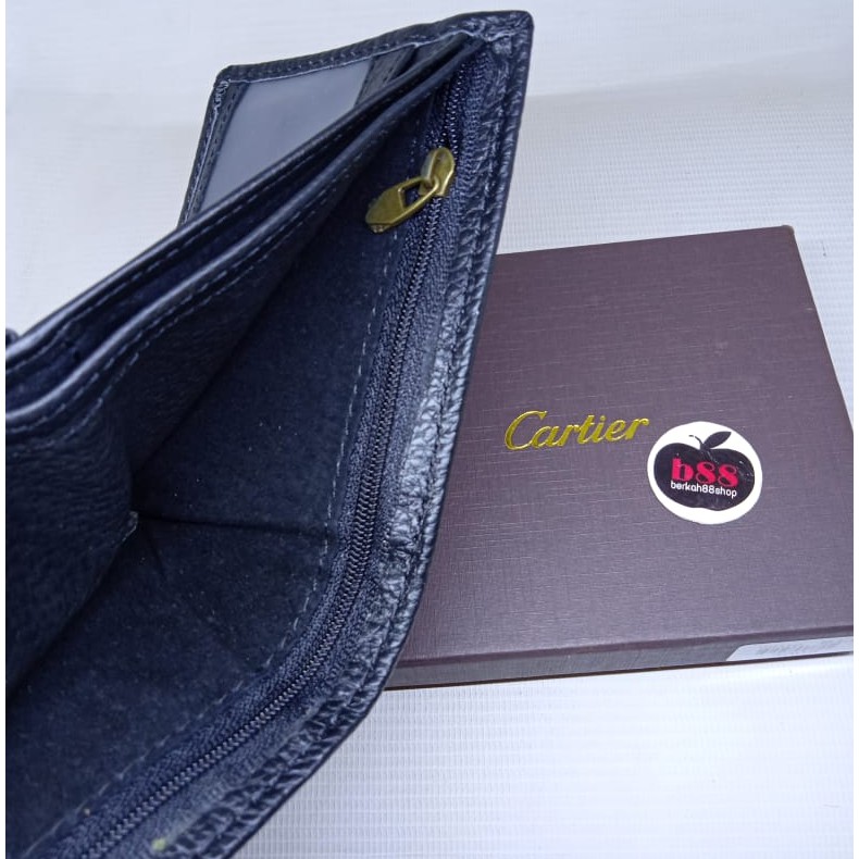 DOMPET KULIT ASLI IMPORT PRIA CARTIR BLACK BRANDED