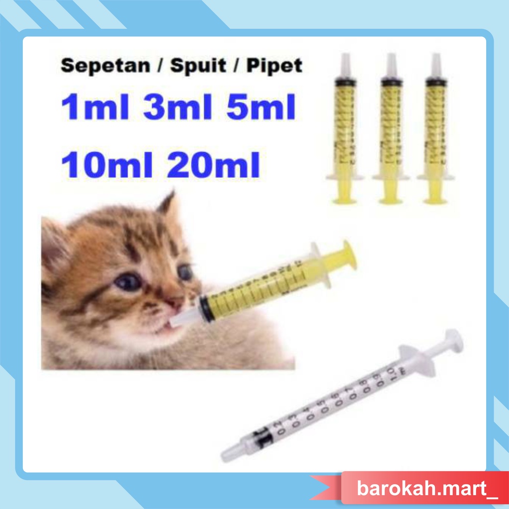 Sepetan 1ml 3ml 5ml 10ml 20ml Kucing Alat Suap Spuit Pipet Spet