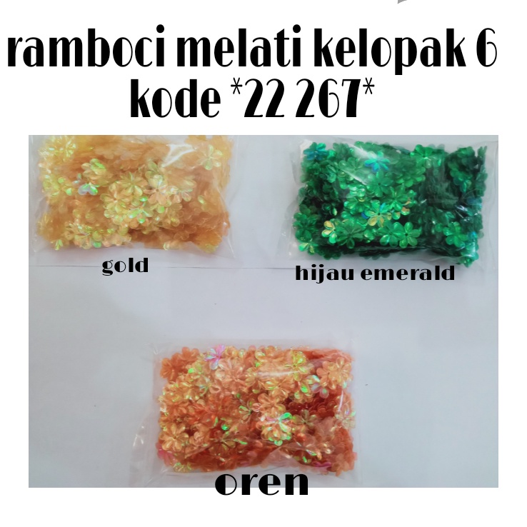 PAYET RAMBOCI MELATI KELOPAK 6 BAHAN CRAFT *22 267* isi 10gr