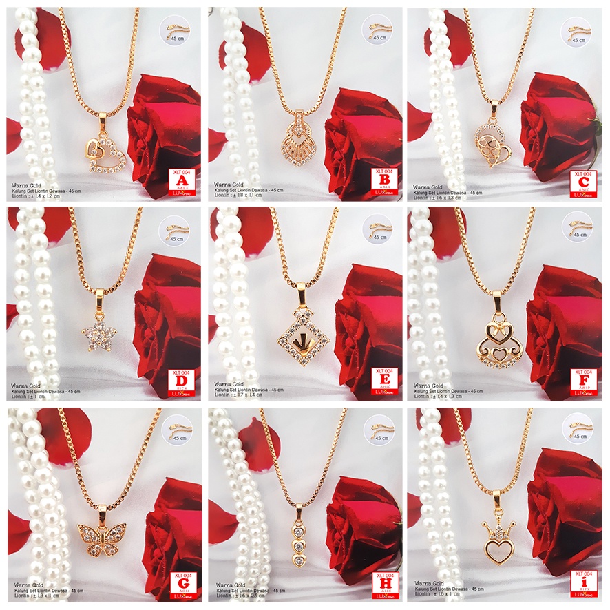 XLT 004 Kalung Dewasa Set Liontin Perhiasan Lapis Emas Murah Aksesoris Wanita Necklace Gold Kalung Xuping Yaxiya Luxx