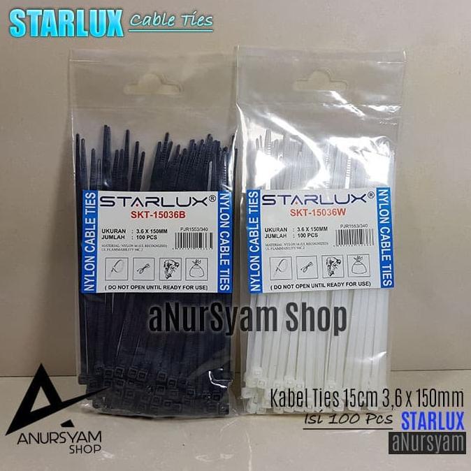 

favorit] Kabel Ties 15 cm 3,6 x 150mm STARLUX (Isi 100 pcs) Nylon Cable Ties