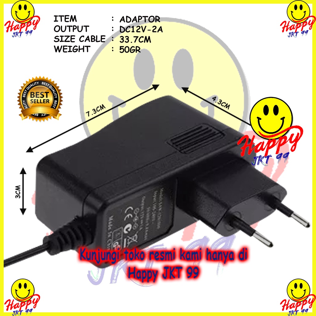 [ HAPPY JKT 99 ] ADAPTOR 12V 12 V 2A 2 A ORIGINAL