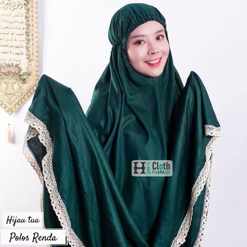 mukena dewasa jumbo polos | mukena renda polos