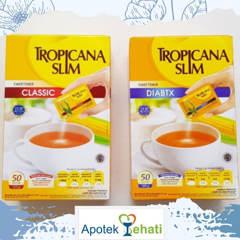 

TROPICANA SLIM GULA SWEETENER CLASSIC & DIABTX isi 100 & 50 PCS