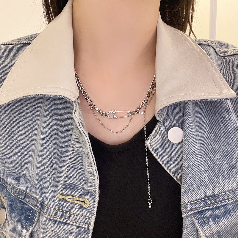 Kalung Rantai Klavikula Gaya Hip Hop Harajuku