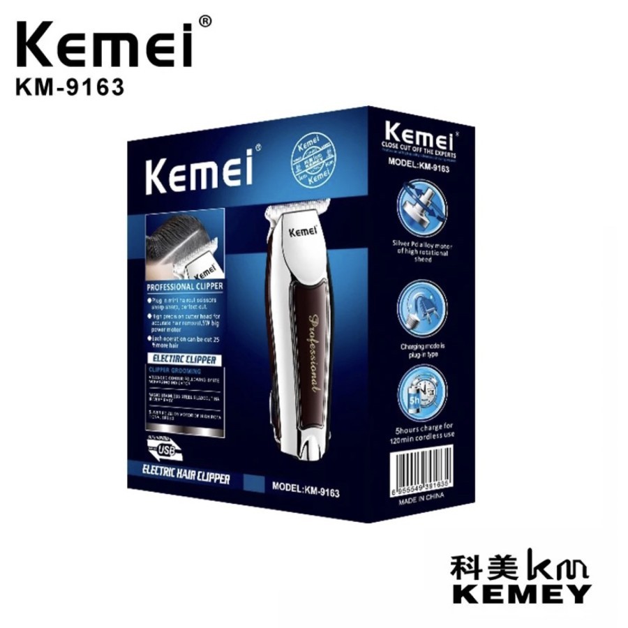 Kemei KM 9163 Alat Cukur Rambut Hair Clipper Trimmer Detailer Turbo Cukuran Kemei KM-9163