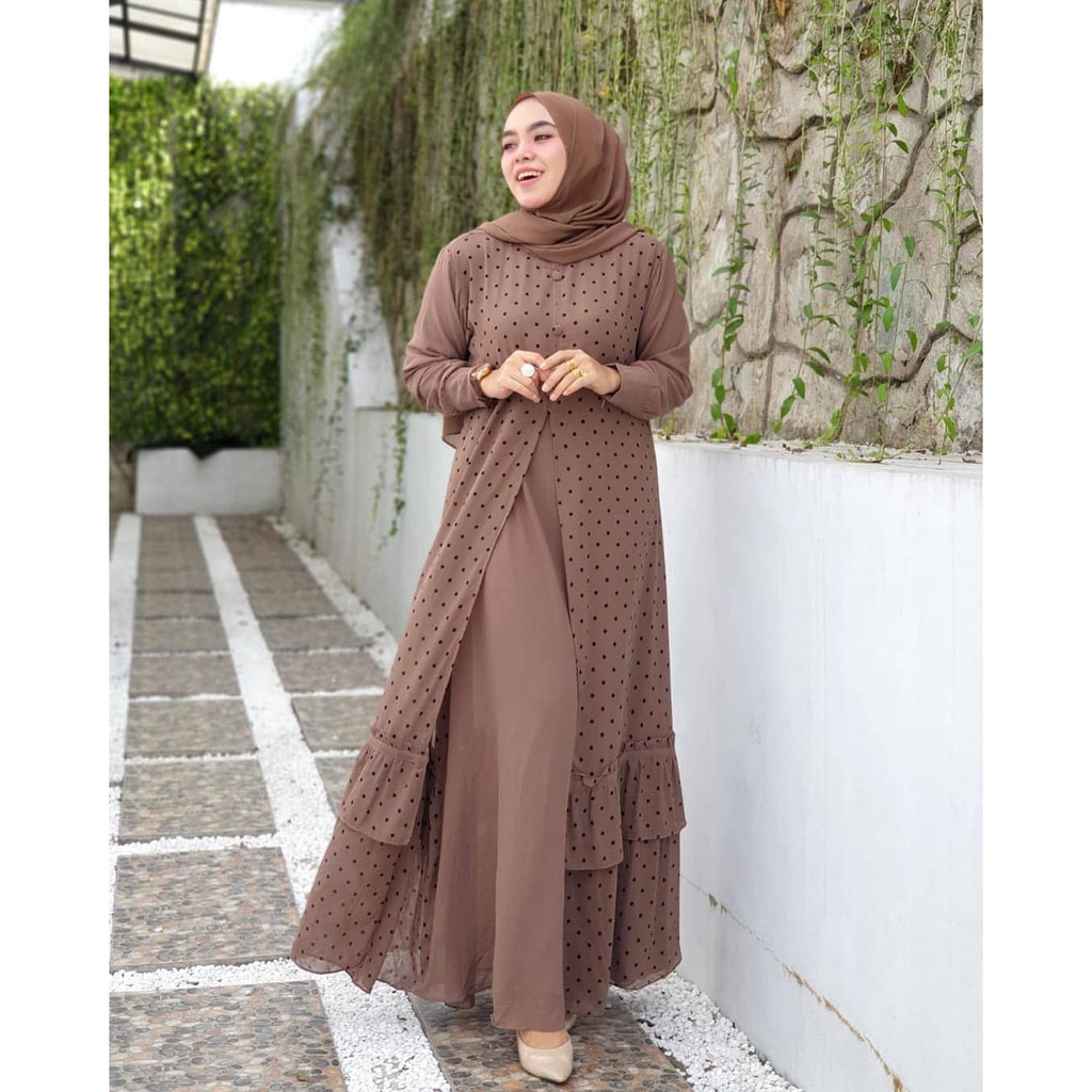 SYABINA DRESS Bahan CERUTY Pakaina Wanita Gamis Panjang Terusan Gamis Wanita Dress Mulim Terbaru