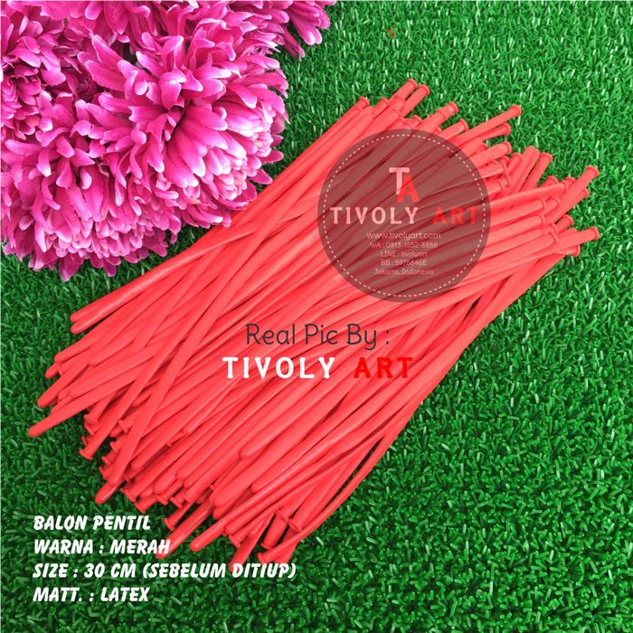 Balon Latex Pentil / Balon Pentil Merah / Balon Twist / Balon Cacing Termurah