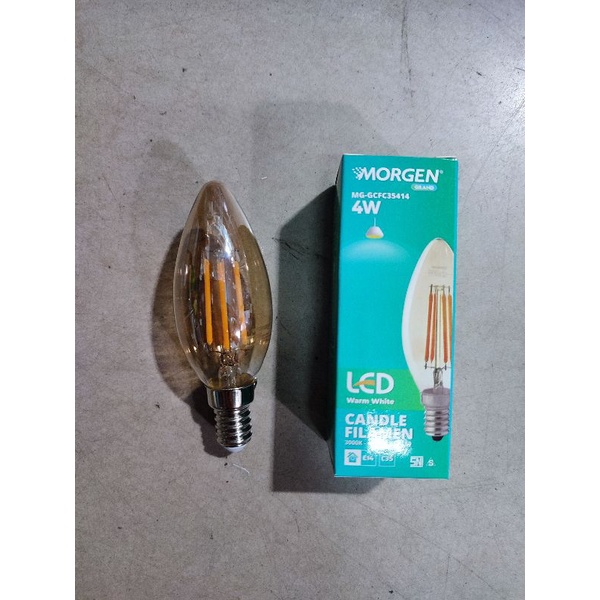 morgen lampu led candle filamen edison e14 4w 4 watt kuning warm white