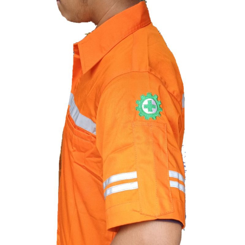 Baju safety Werpack atasan wearpack seragam safety baju kantor karyawan kemeja teknisi Pertamina