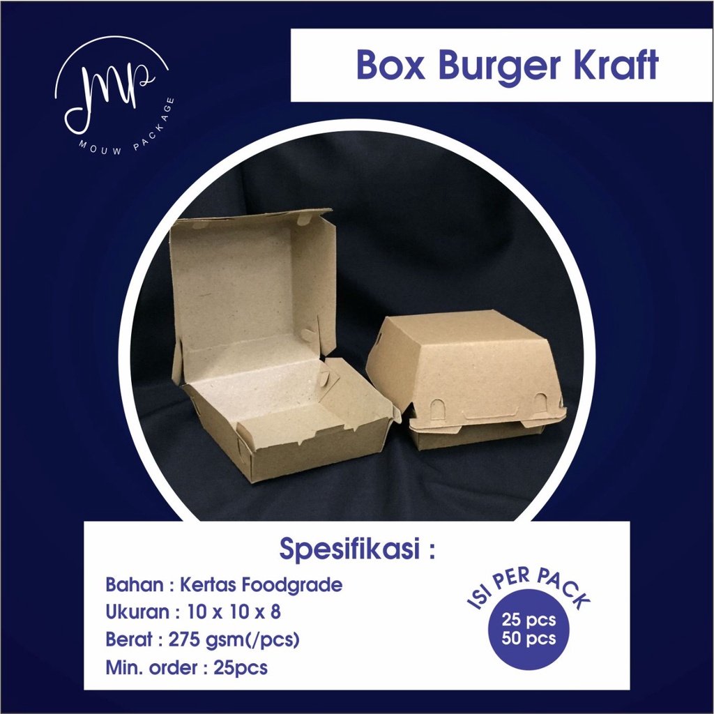 Jual BOX BURGER KRAFT / KOTAK KEMASAN PACKAGING BURGER | Shopee Indonesia