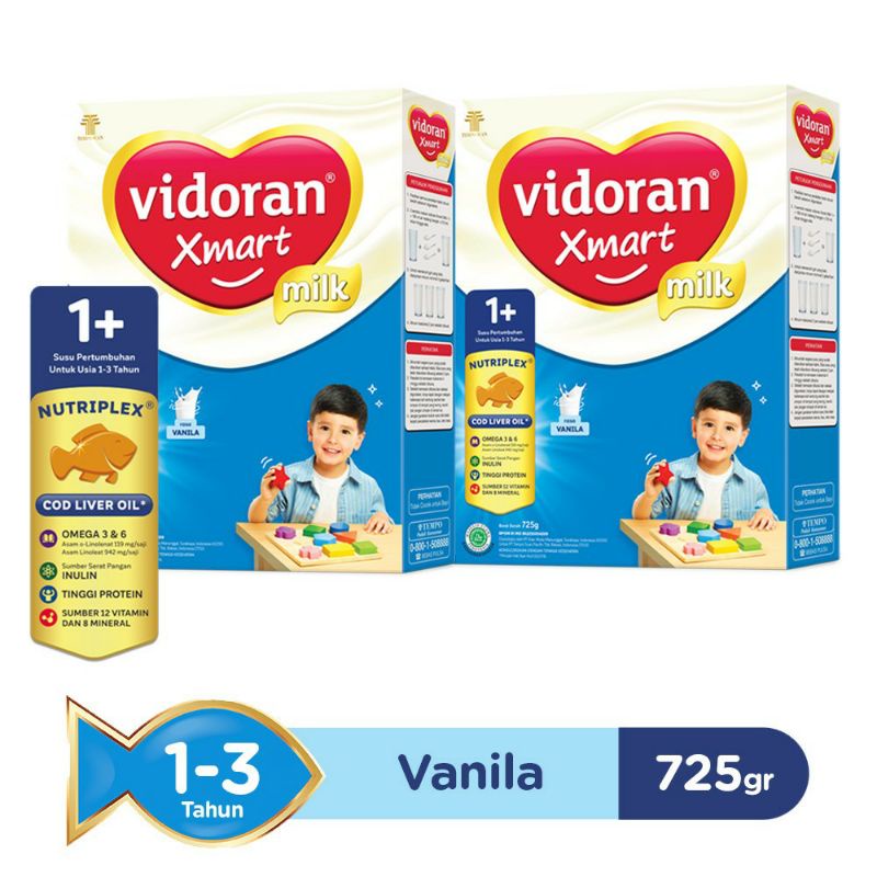 Vidoran Xmart 1+ Susu Formula 2X725gr (1450gr)