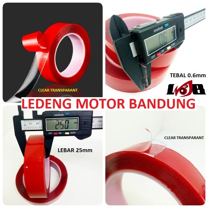 Double Tape 3M Clear Tranparant Lem Kaca Bening Dobel Perekat Foam