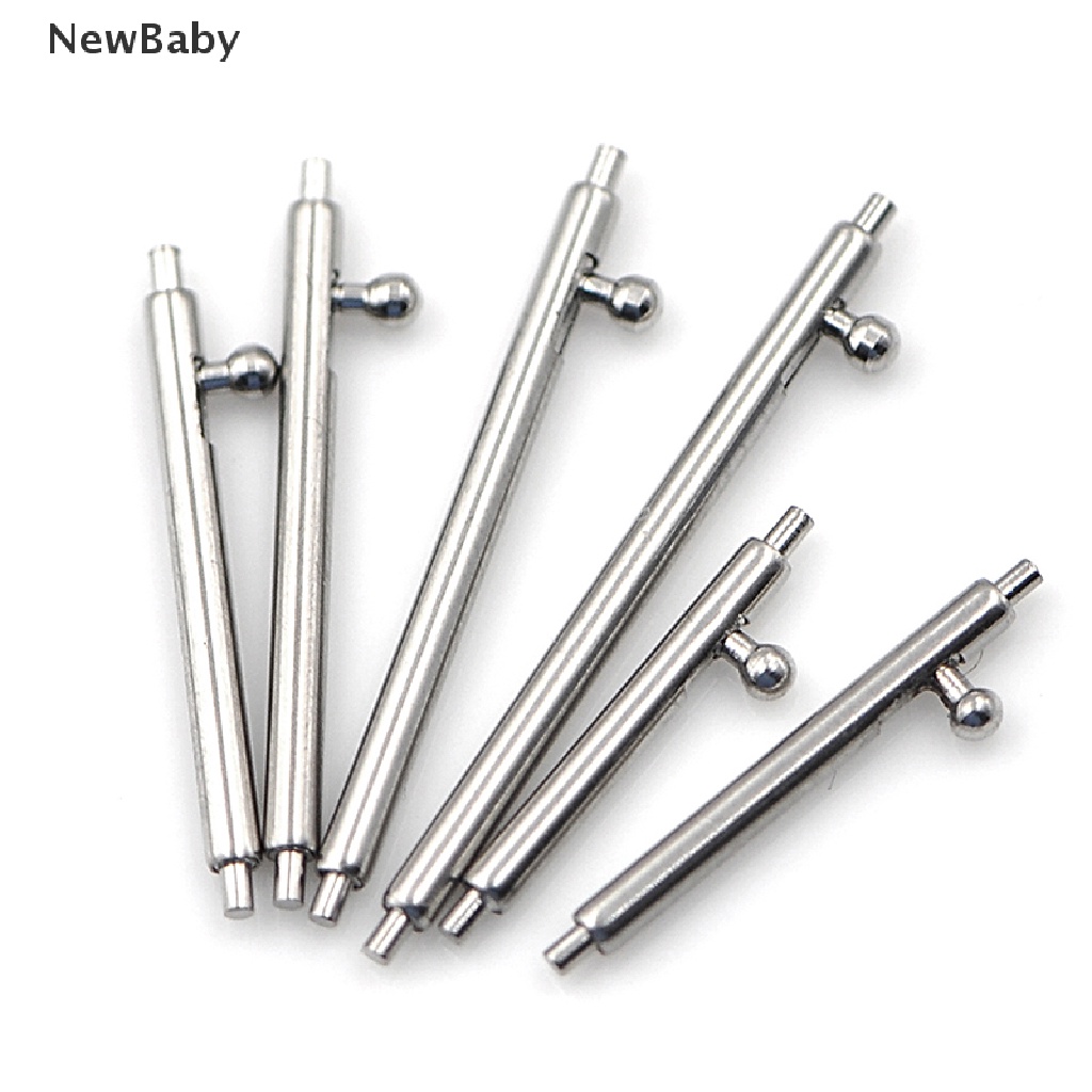 10pcs pin bar strap Jam Tangan Bahan stainless steel Ukuran 12-22mm