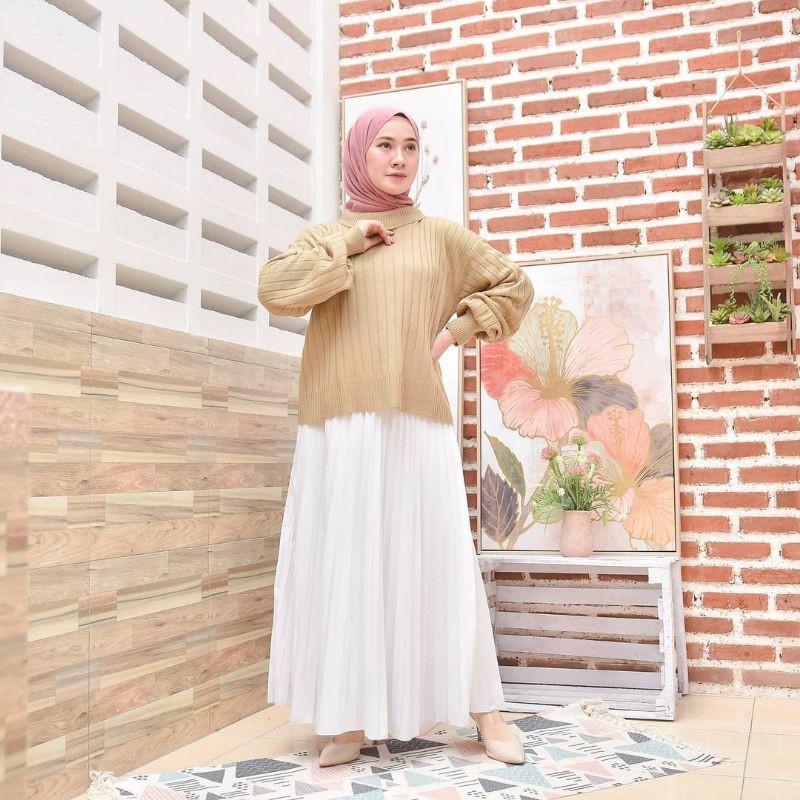 ARSYLLA PUFFY OVERSIZE SWEATER RAJUT WANITA TERMURAH KEKINIAN'