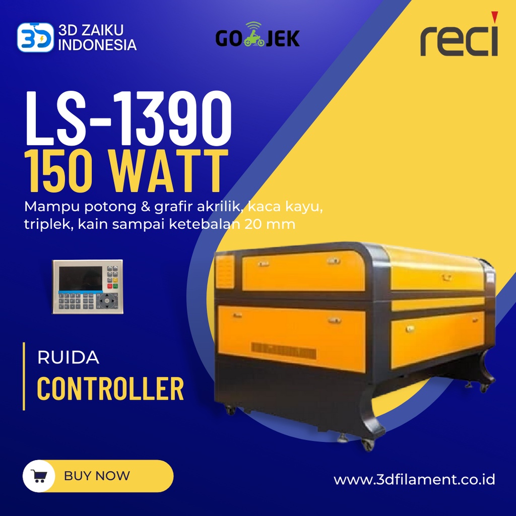 Zaiku CO2 Laser Cutting LS-1390 150 Watt Laser CO2 with Ruida Control