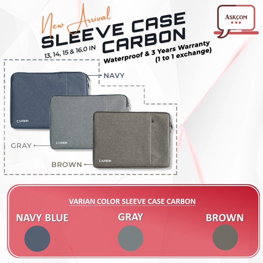 SLEEVE CASE LAPTOP/SLEEVE CASE MURAH/SLEEVE CASE CARBON 13/14/15/16 INCH ANTI AIR/BAHAN EMPUK