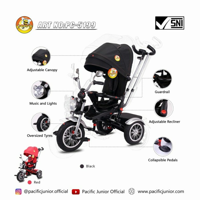 Sepeda stroller roda 3 Pacific 5199