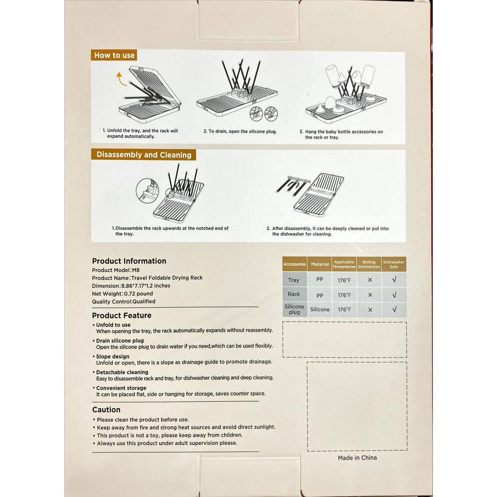 Rak Pengering Botol Bayi Portabel / Portable Baby Bottle Dryer Rack / Foldable Travelling Bottle Dryer