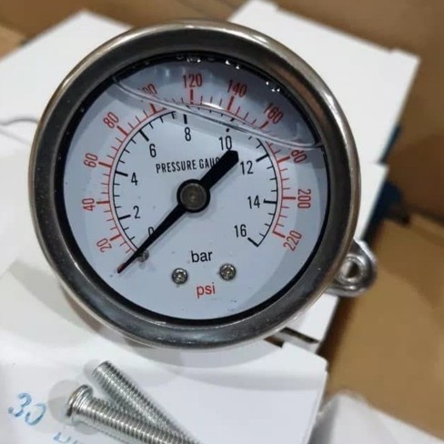 Pressure Gauge 16bar / 220psi - BACK CONNECTION