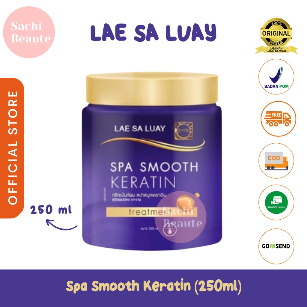 BPOM Lae Sa Luay Hair Spa Smooth Keratin Masker Rambut Creambath Treatment Rambut - 250 ml