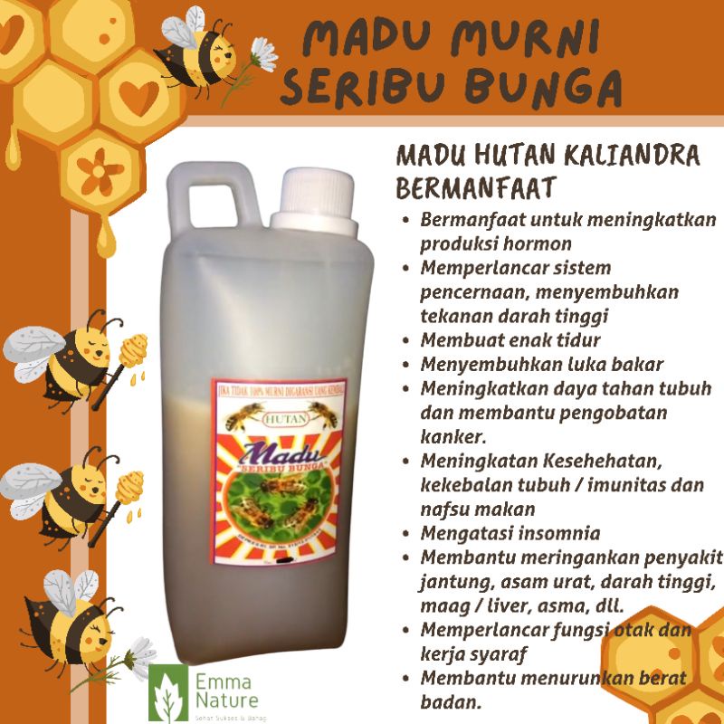 Madu Hutan Kaliandra Seribu Bunga 1 Kg Kemasan Jerigen