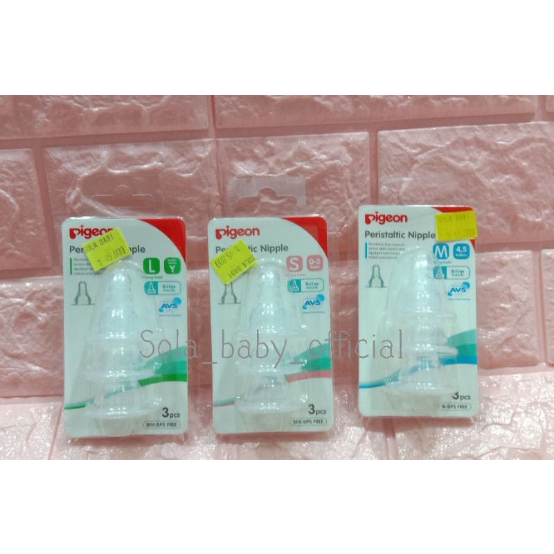Nipple Peristaltic Pigeon/Karet DOT Pigeon isi 3pcs