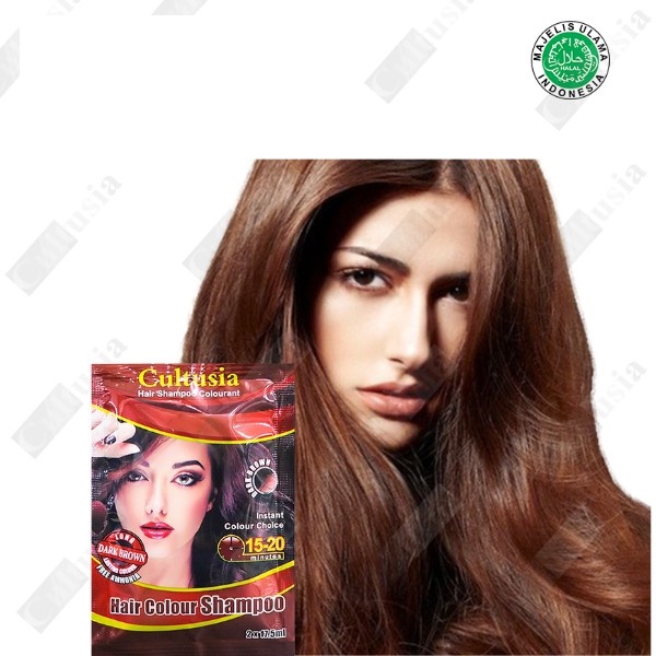 Cultusia Hair Shampoo With Extract Noni (sachet) / Cat Rambut Black / Dark Brown