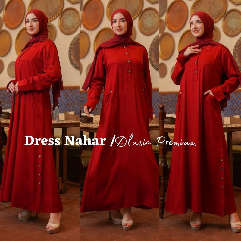 Daster arab Dlusia NAHAR Maxi Dress Premium Gamis TWILL Limited edition