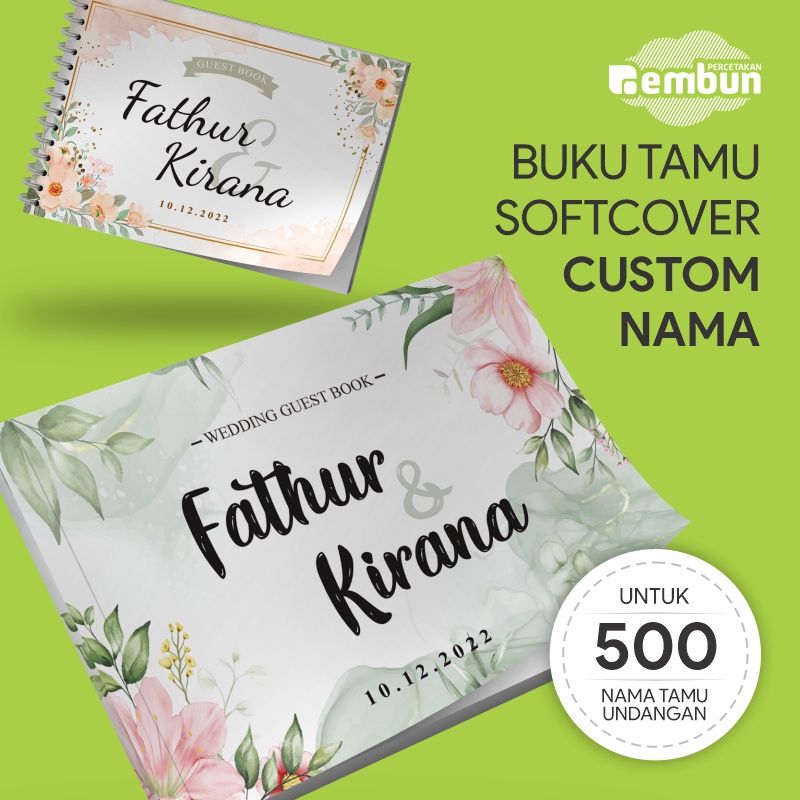 

Guest Book CUSTOM NAMA 500 Nama Buku Tamu SOFTCOVER & SPIRAL