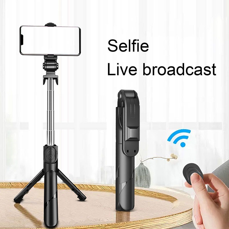 T&amp;Y Tripod Bluetooth Selfie Stick LED Flash With Fill Light Tripod Expandable Tongsis Youtuber Live Broadcast Vlog Murah Import