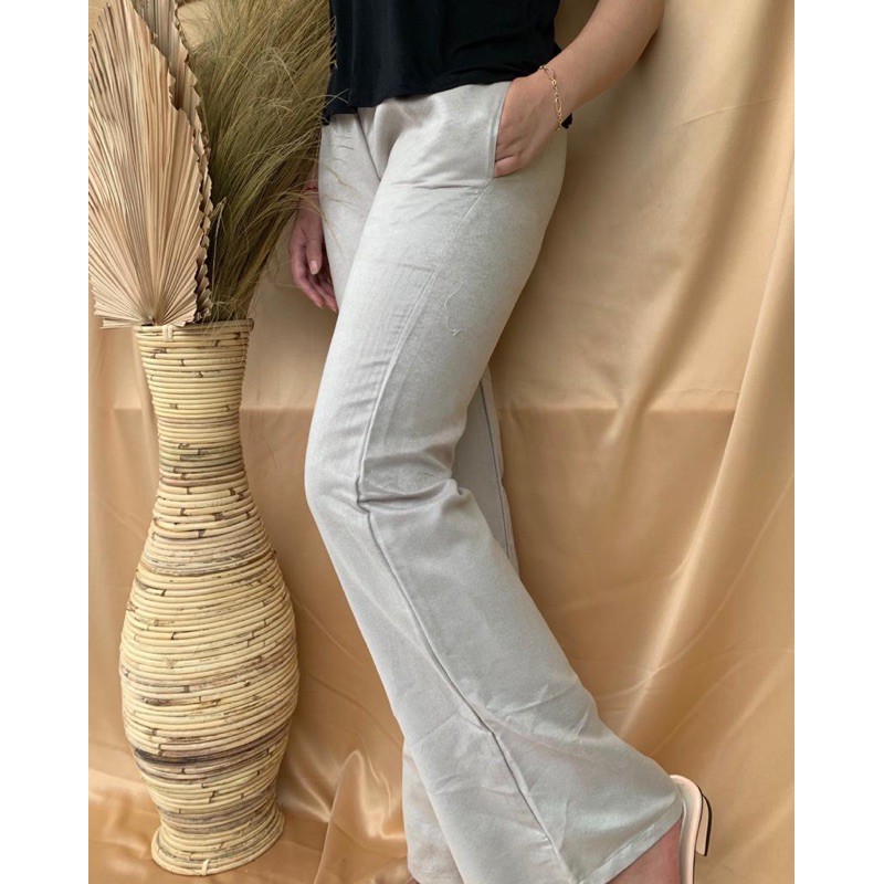 Suede gloed pants / celana bahan / celana suede / celana cutbray / celana wanita