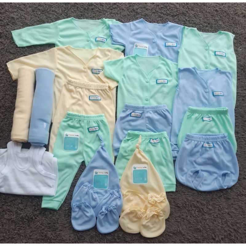 Paket Perlengkapan Baju Bayi Baru Lahir Newborn 180 bedong popok celana bayi kado sarung tangan baju SNI promo 8.8