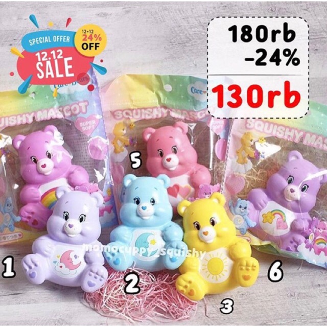 Squishy licensed carebear mascot by NIC ( squishy beruang slow &amp; soft)