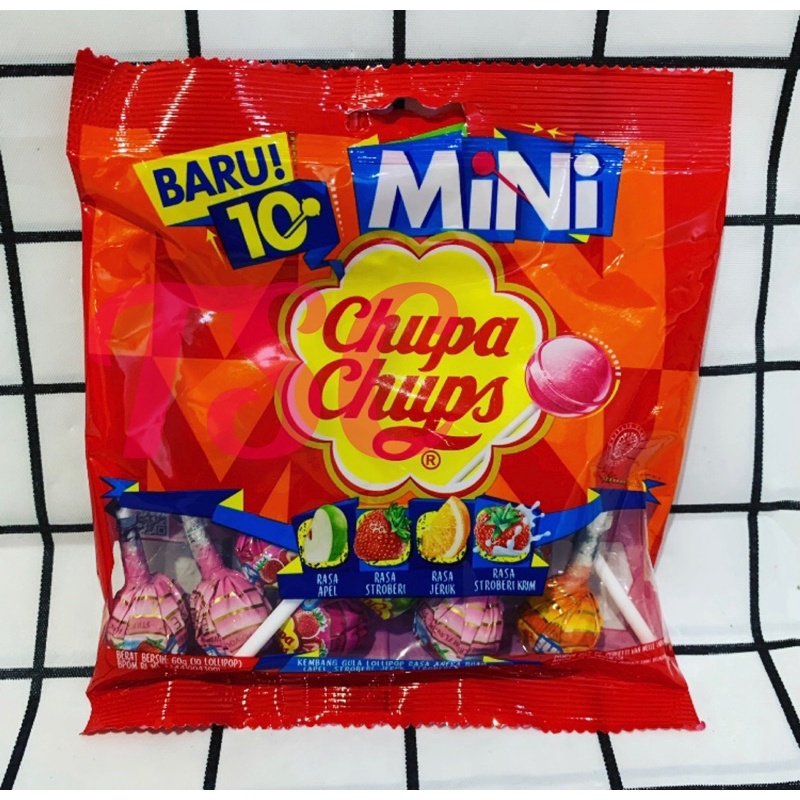 

Chupa Chups Mini Lollipops / 10 lollipop 60gr/Kembang gula / lolipo aneka buah