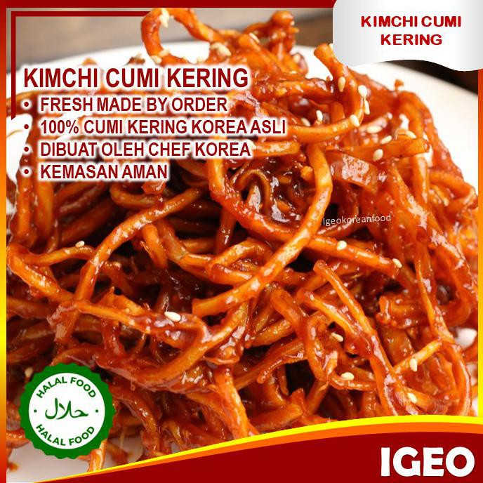 

{BISA COD} Kimchi Cumi Kering 100g Halal Original Makanan Instan Korea Lezat PRODUK TERBATAS [Kode