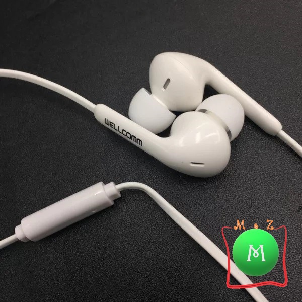 HEADSET WELLCOMM HF SP110 EARPHONE WELLCOMM HANDSFREE SP110 HF-SP110 WHITE ORIGINAL