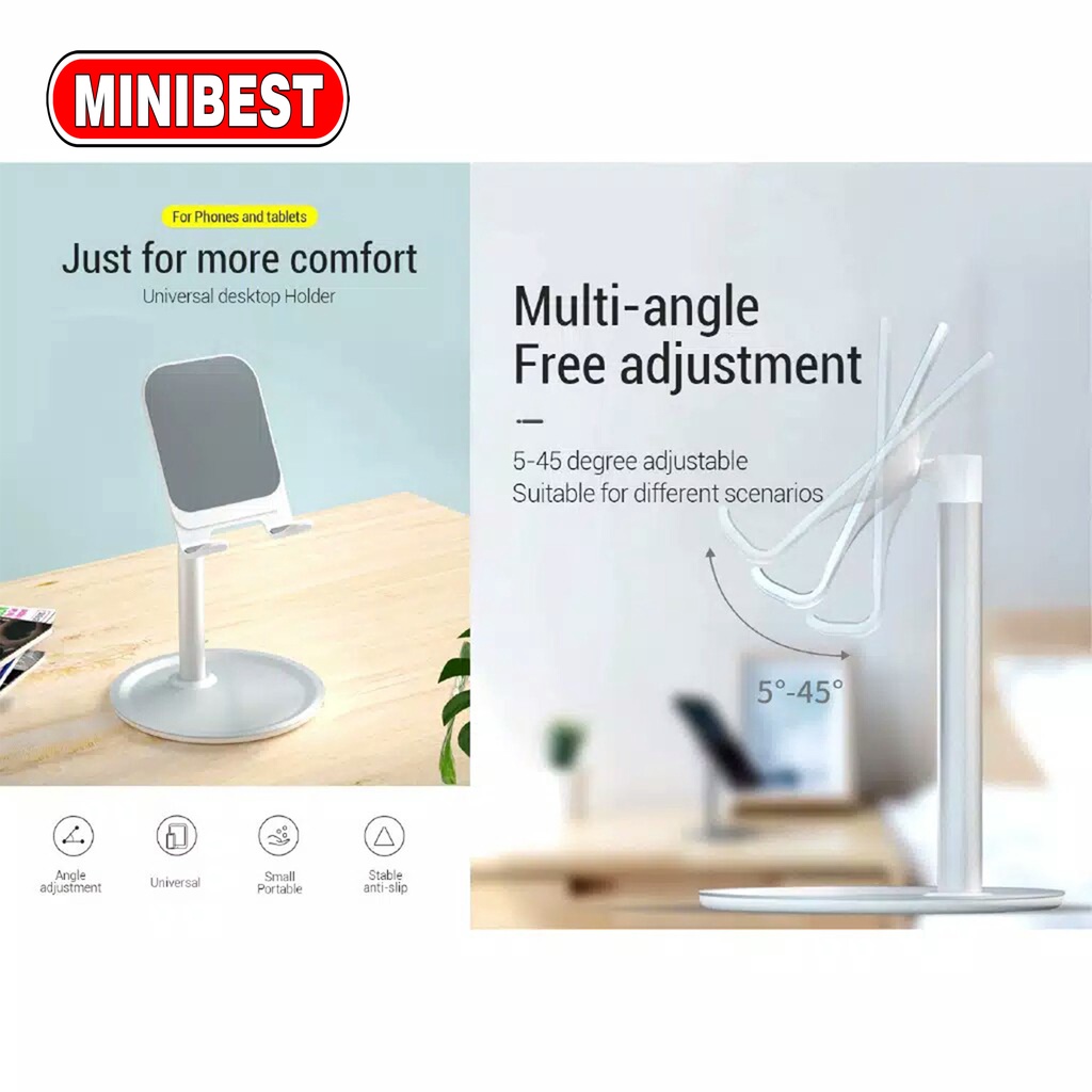 Tablet Phone Holder Cell Desk Muiti angle Free Adjustment Telescopic Braket Aluminium Alloy Folding