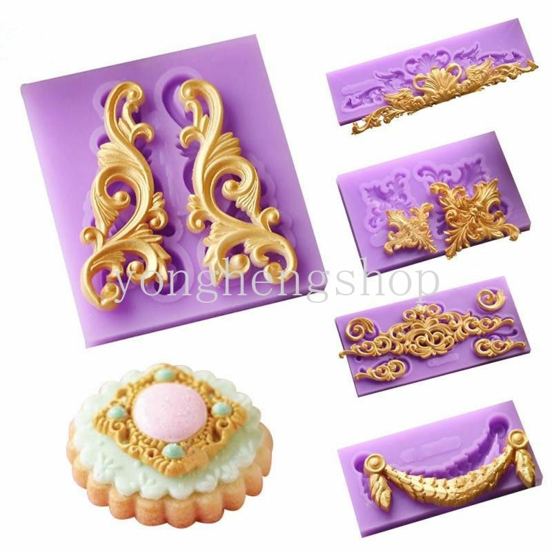 Cetakan Kue Fondant Bahan Silikon Desain Vintage Untuk Dekorasi