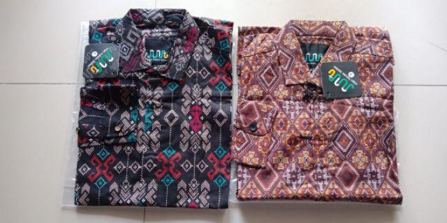 Dgm Fashion   Kemeja Batik Pria Songket  Lengan Panjang 5817