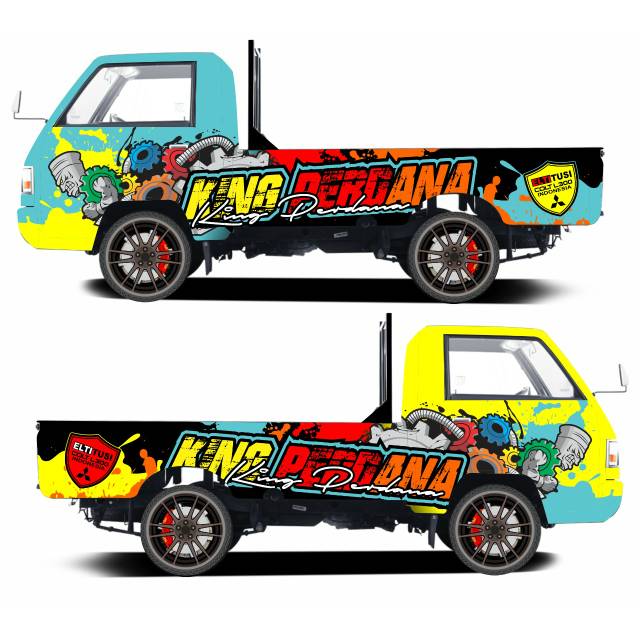 Decal printing mobil pick up full body bisa request nama sendiri