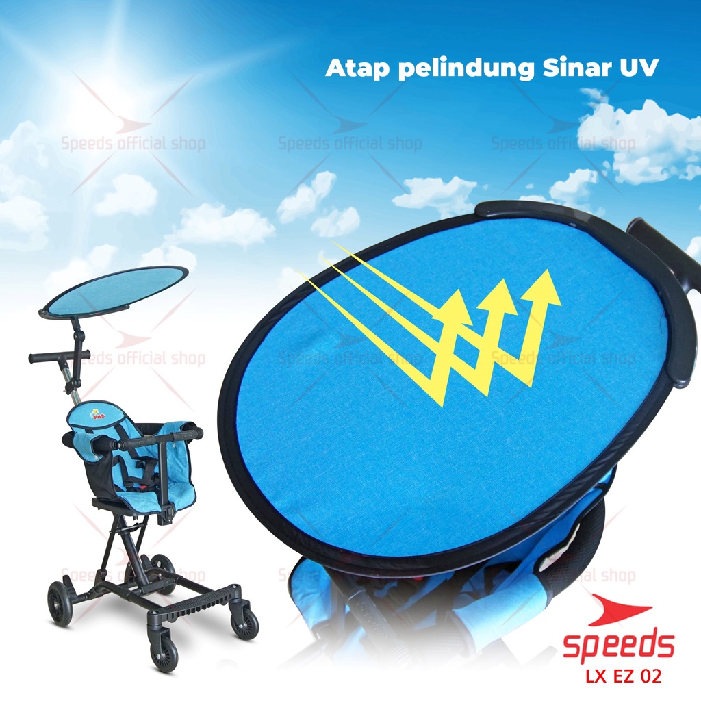SPEEDS Stroller Anak Full Cover  Portabel Premium Newborn Baby Stroller Travel 2 Fitur Lengkap Kereta Dorong Bayi LX 073-3