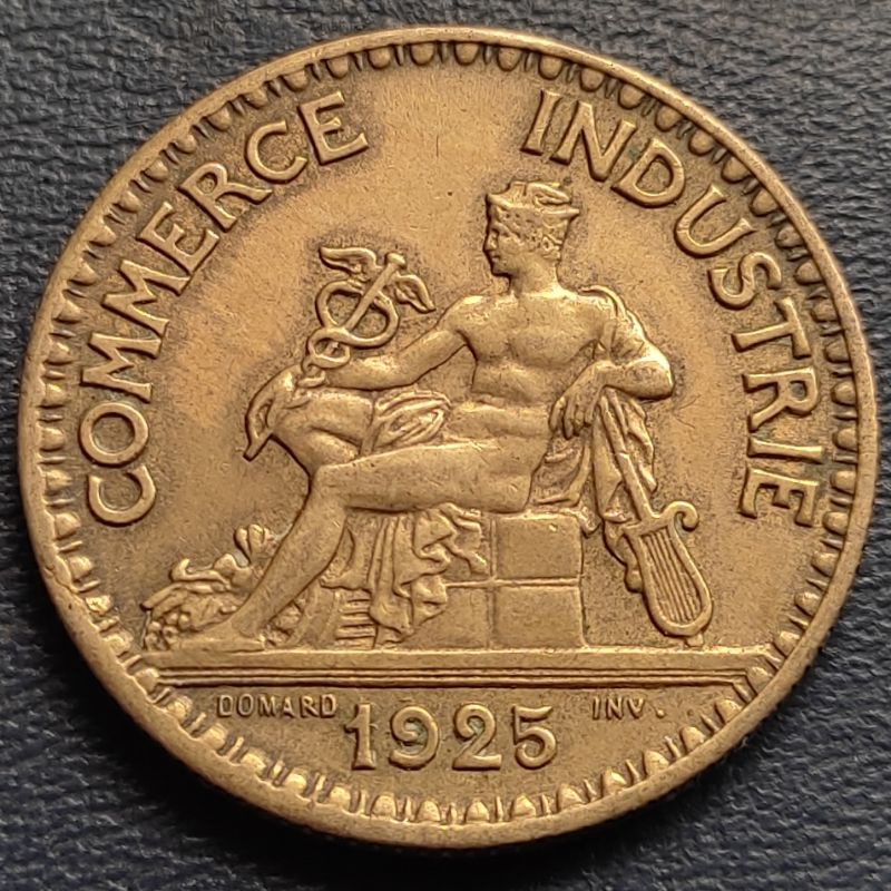 Uang Koin Kuno Luar 2 Francs Perancis Tahun 1925