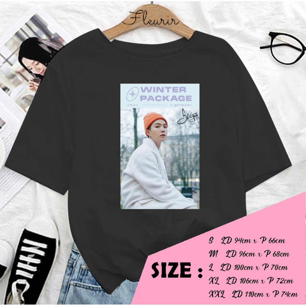 FLEURIR - KAOS OVERSIZE SUGA  WINTER PACKAGE KAOS  WANITA DEWASA TEE UNISEX JUMBO