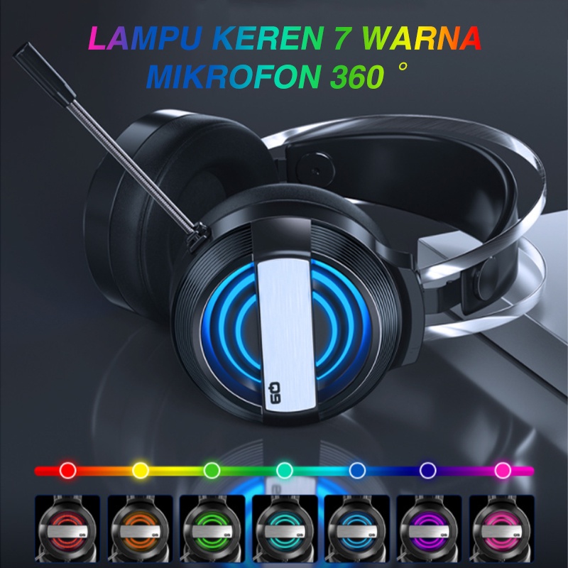 Headset komputer/headset bass/headset gaming profesional/headset warna-warni/headset kabel antarmuka USB/headset dengan mikrofon