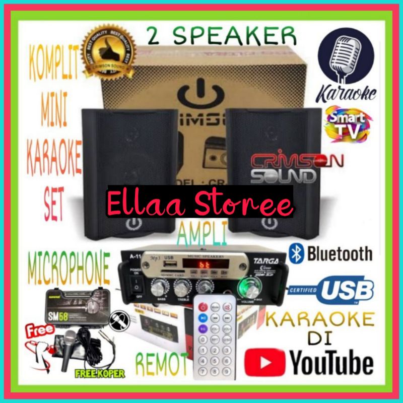 Paket Speaker 4 Inch Mini Karaoke HP Android Amplifier Bluetooth Usb