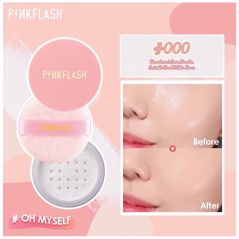 loose powder / bedak tabur pinkflash /bedak tabur untuk kulit normal berminyak