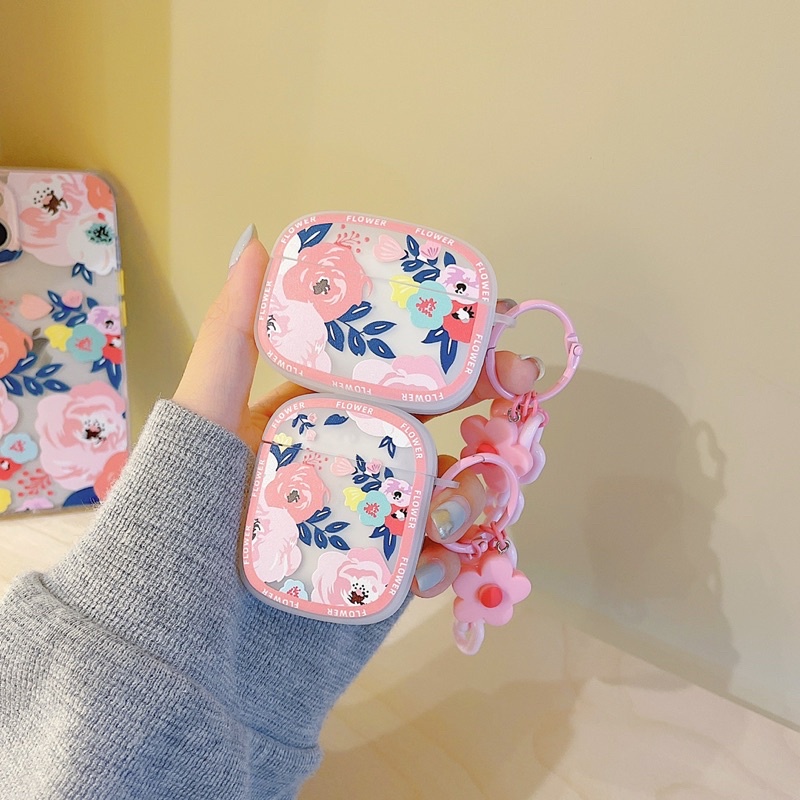 Pink Flower Softcase for Airpods 1 2 Pro 3 Case Casing Airpods Lucu