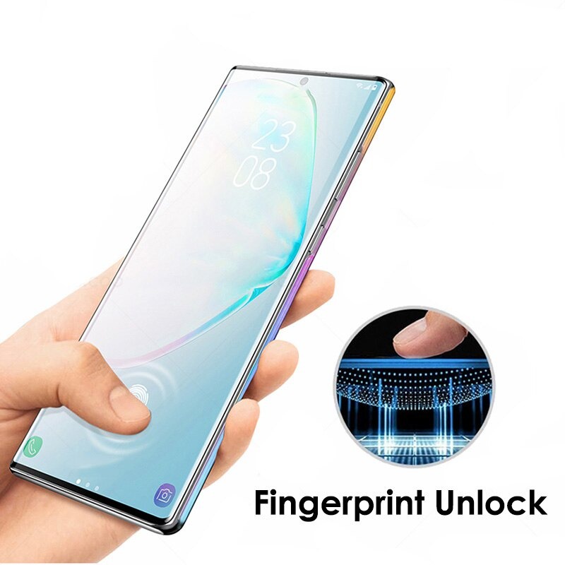 UV Glass Samsung S20+ Note 20+ S20 Plus Note 20 Plus Uv Tempered Glass Laser Ultraviolet Pelindung Full Layar Lengkung